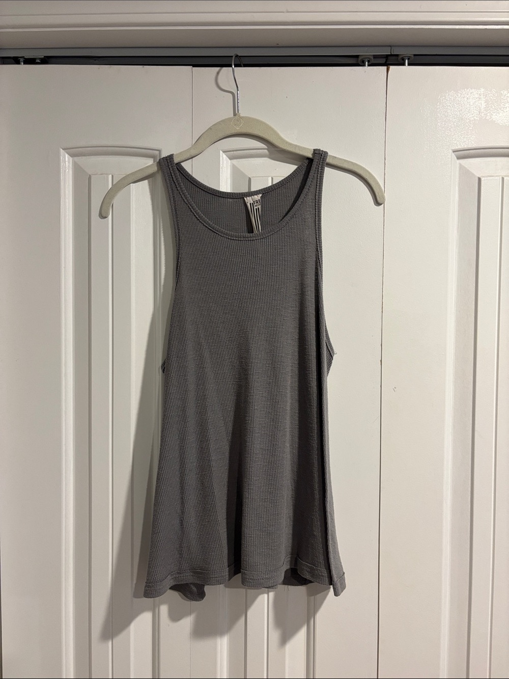 Free People Ribbed Tank in Charcoal Gray